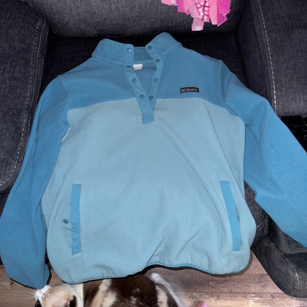 Columbia Light Blue Snap Fleece